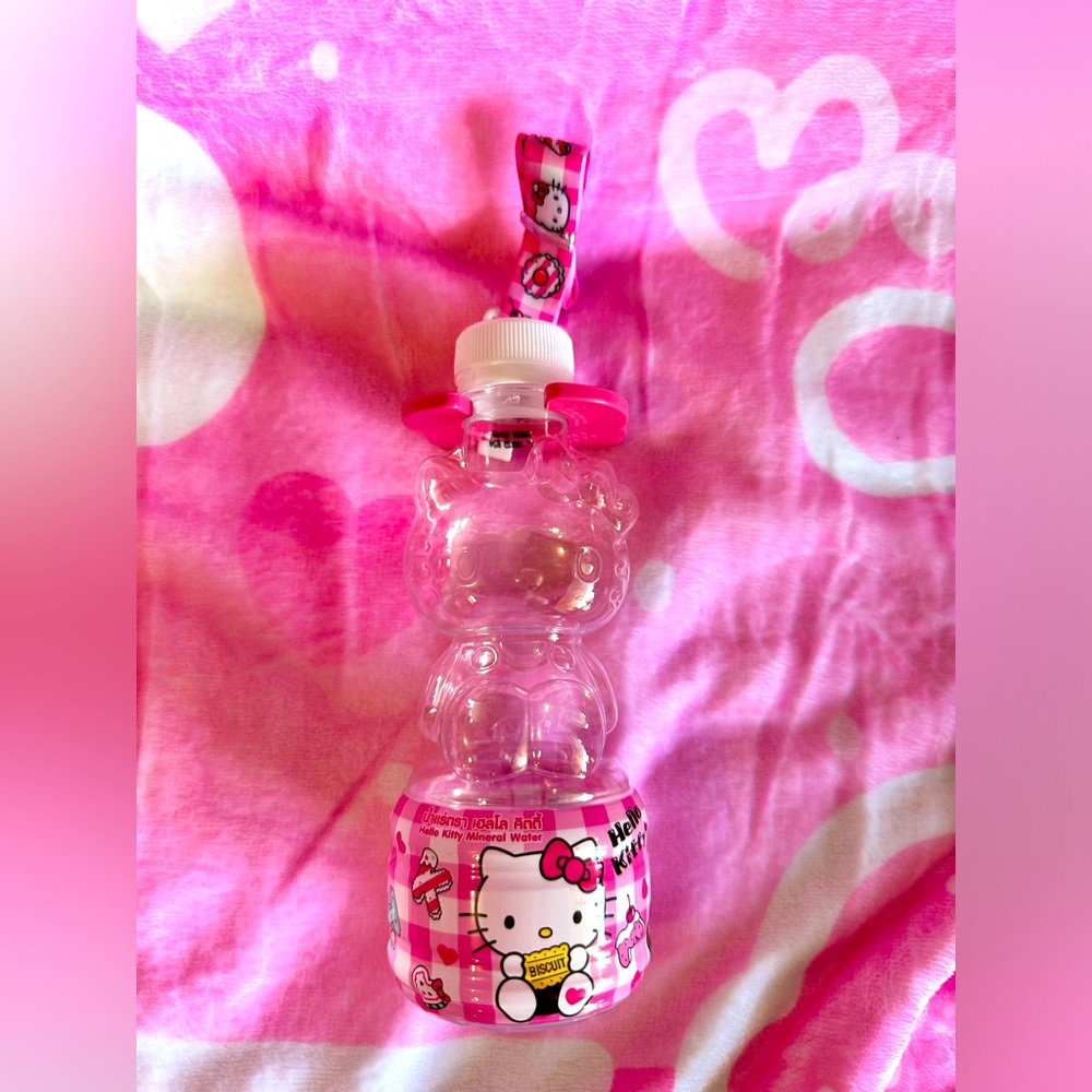 Hello Kitty Water Bottle with Lanyard